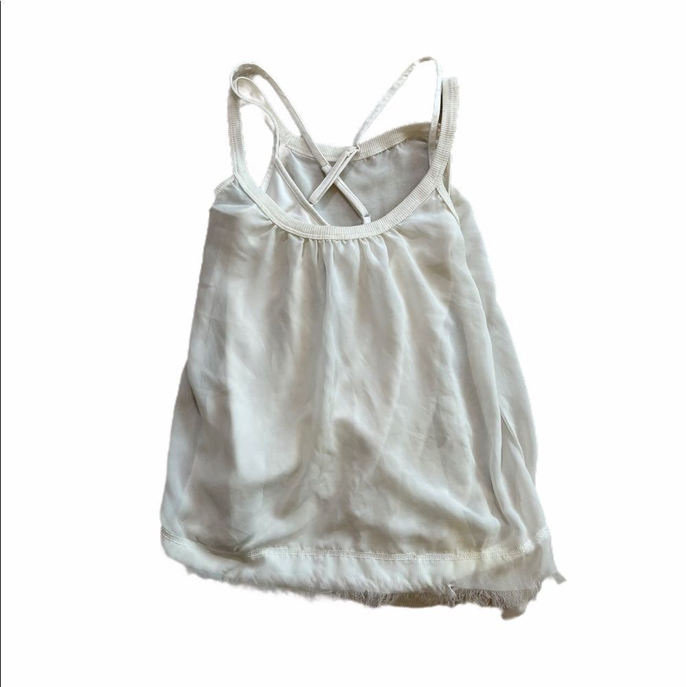 Ruby Sky cream white sheet layer tank top small